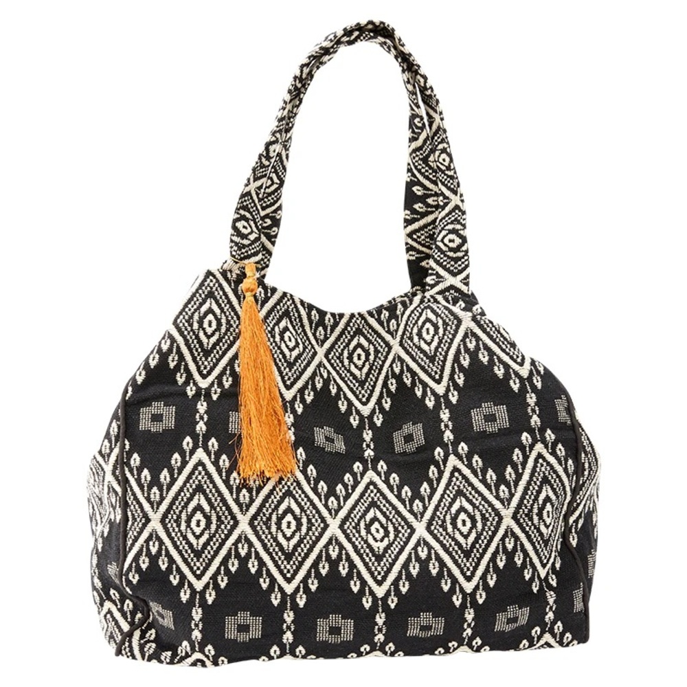 DOT DASH WOVEN 16 INCH BAG 100% COTTON.